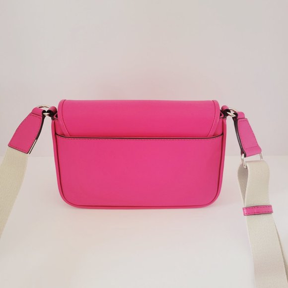 Michael Kors Bradshaw Medium Pocket Messenger Crossbody Handbag Dragonfruit - Picture 4 of 8